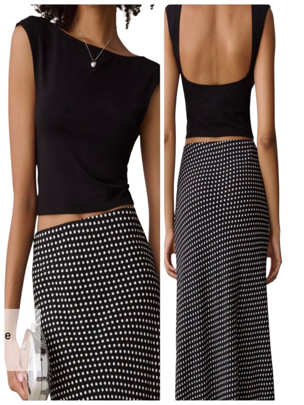 o.p.t. Linnea Black Open Back Stretch Crop Top NWT Small